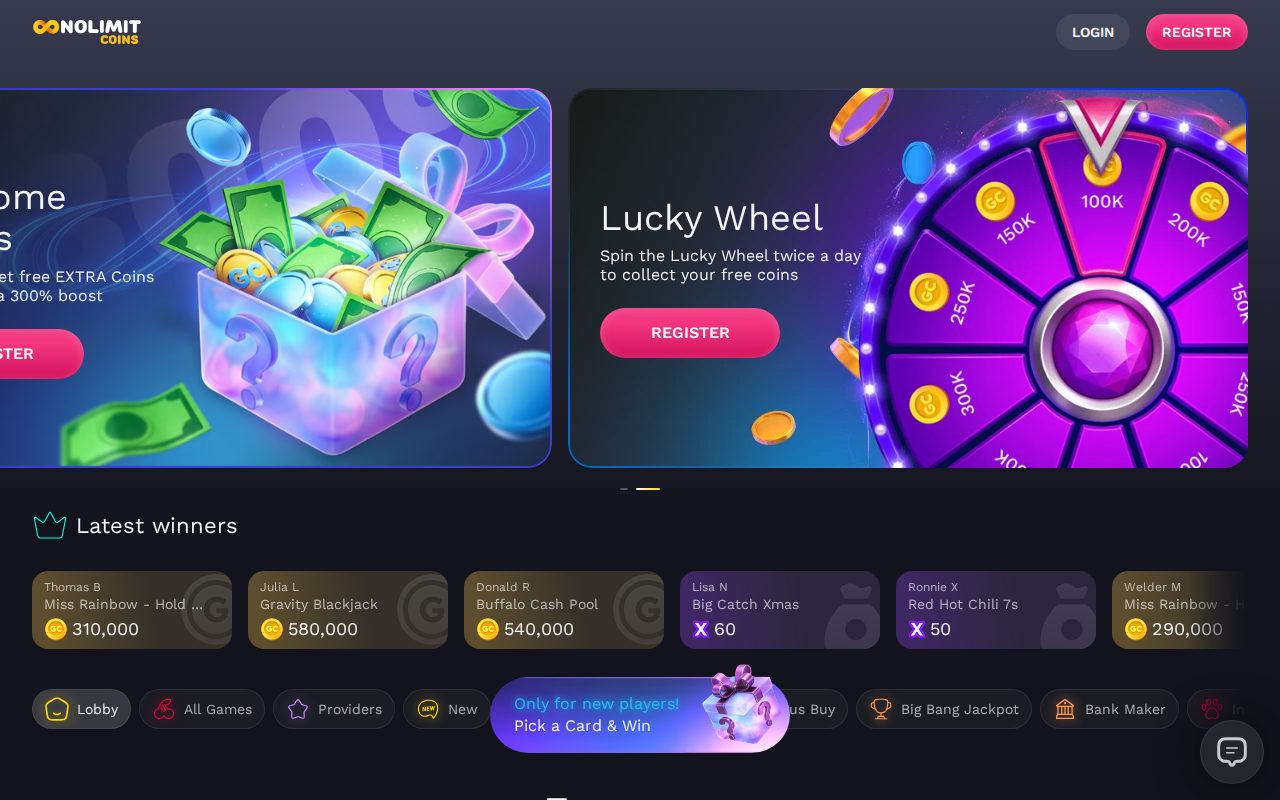 NoLimitCoins casino lobby (US)